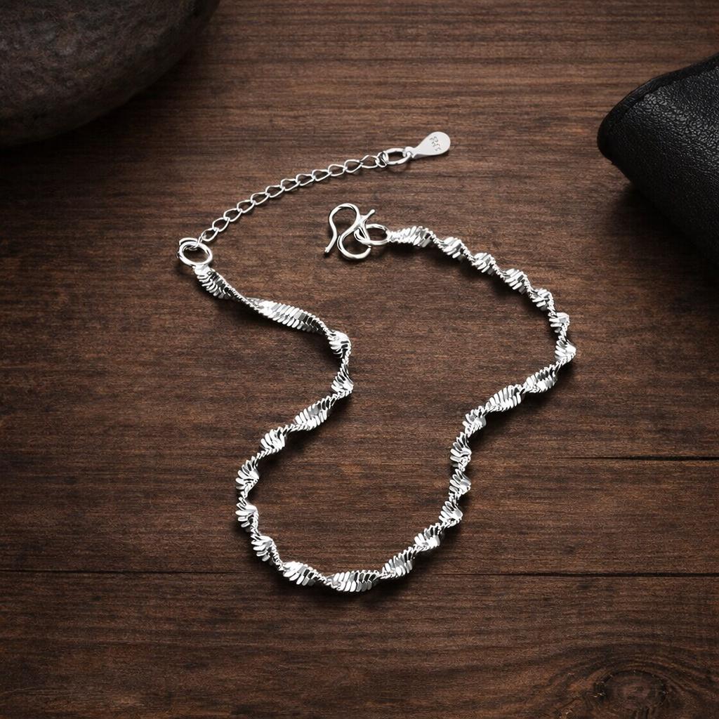 18K Gold Plated Figaro Chain Bracelet, Unisex Minimalist Link Jewelry