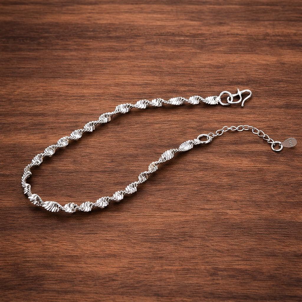 18K Gold Plated Figaro Chain Bracelet, Unisex Minimalist Link Jewelry
