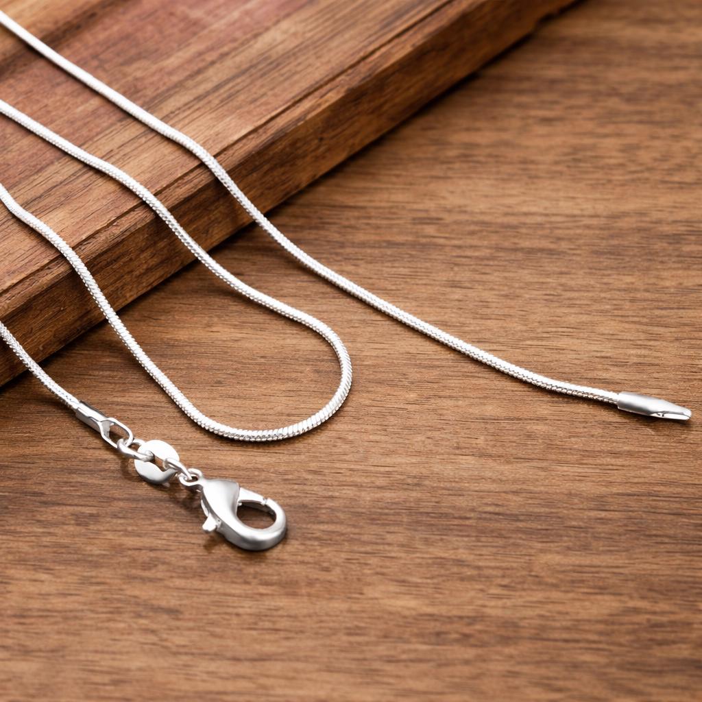 1MM Sterling Silver Snake Chain Necklace, Minimalist Unisex Layering Jewelry