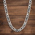 8MM Sterling Silver Plated Geometry Chain Necklace, Unisex Minimalist Jewelry