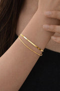 925 Sterling Silver Fishbone Chain Bracelet, Flat Snake Chain, Minimalist Elegant Jewelry
