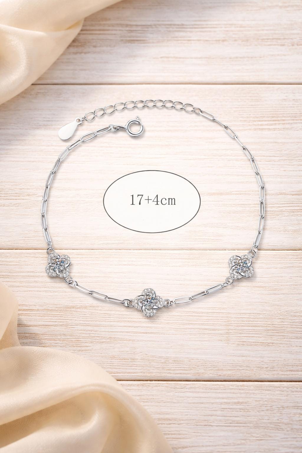 1.5CT Moissanite Bracelet, 925 Sterling Silver, Elegant Chain Jewelry, Women's Wedding Accessory