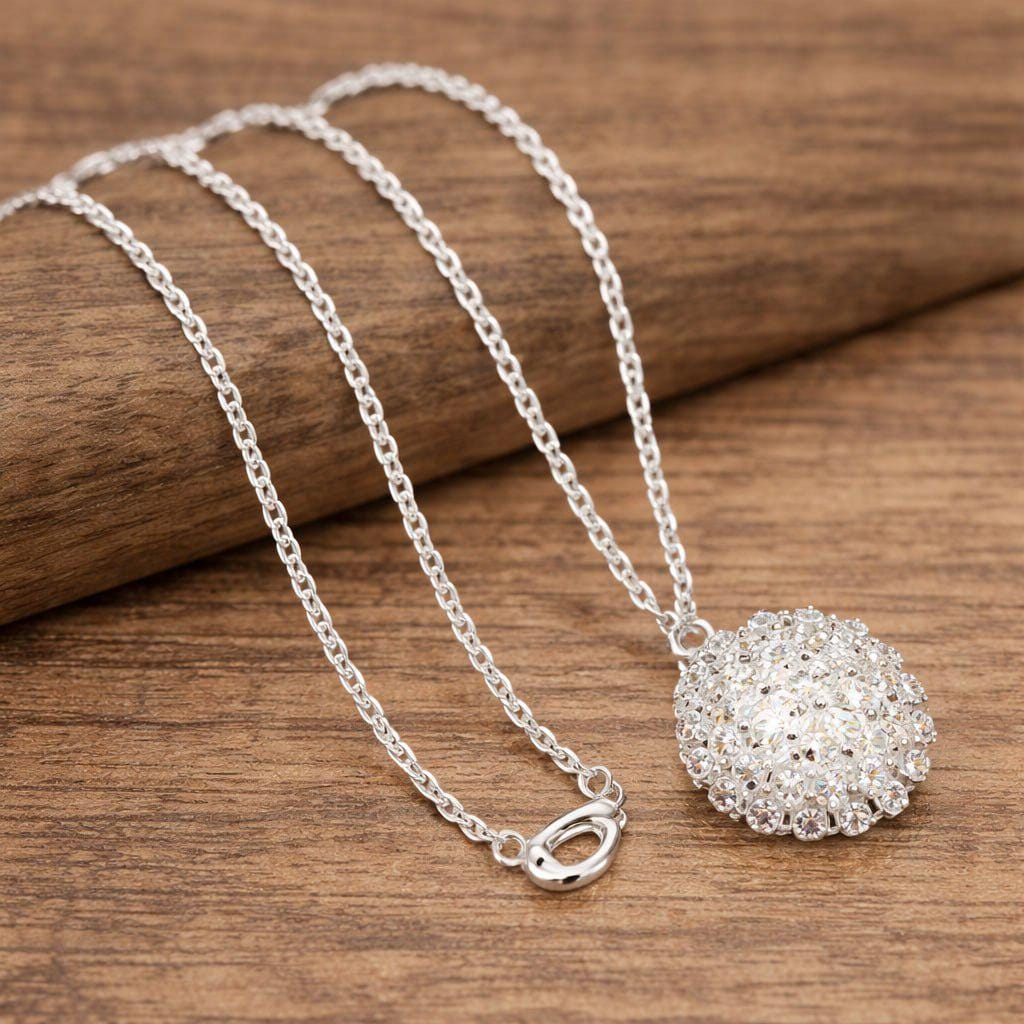 Sterling Silver Plated Coral Pendant Necklace, Ocean Inspired Elegant Jewelry (16-30 Inch Chain)