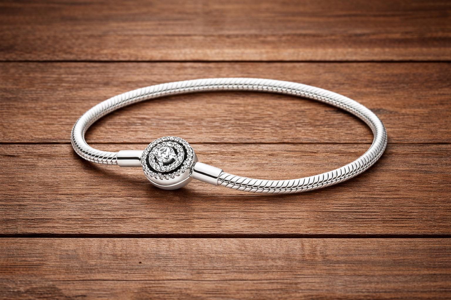 Sterling Silver Snake Chain Bracelet with Star Zirconia Charm, Minimalist Jewelry