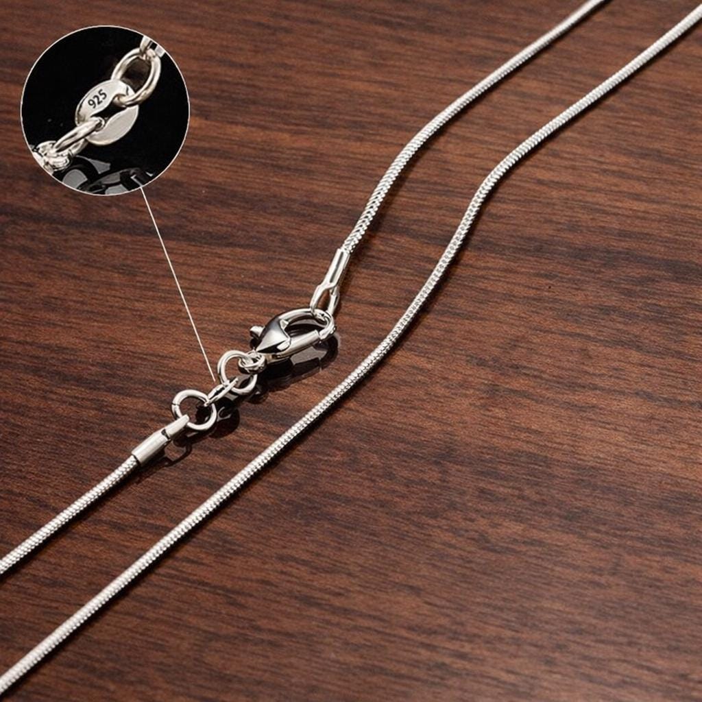 1MM Sterling Silver Plated Snake Chain Necklace, Minimalist Unisex Layering Jewelry
