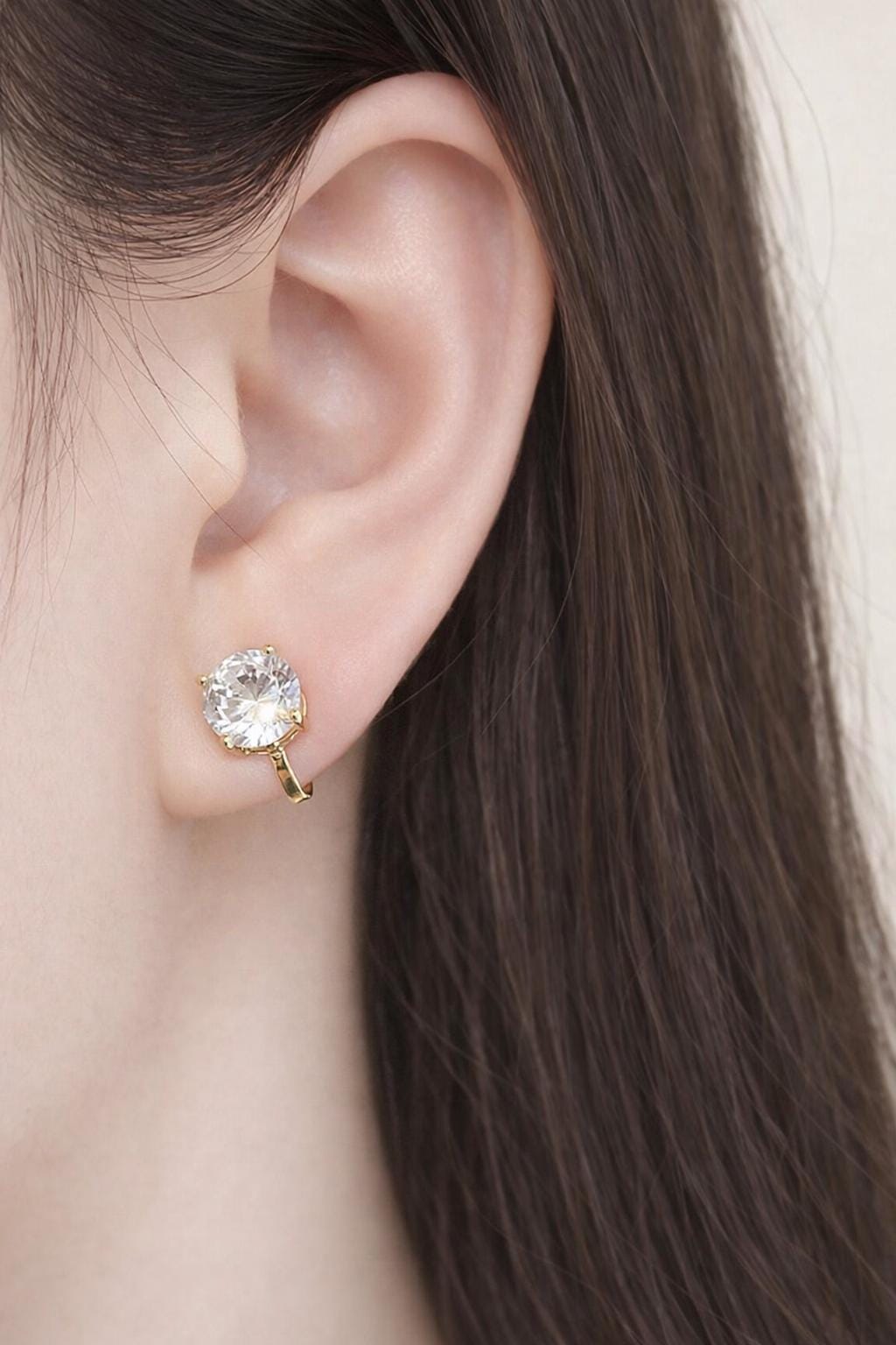 Cube CZ Earrings Set, Clip-On Stud, Minimalist Geometric Cubic Zirconia