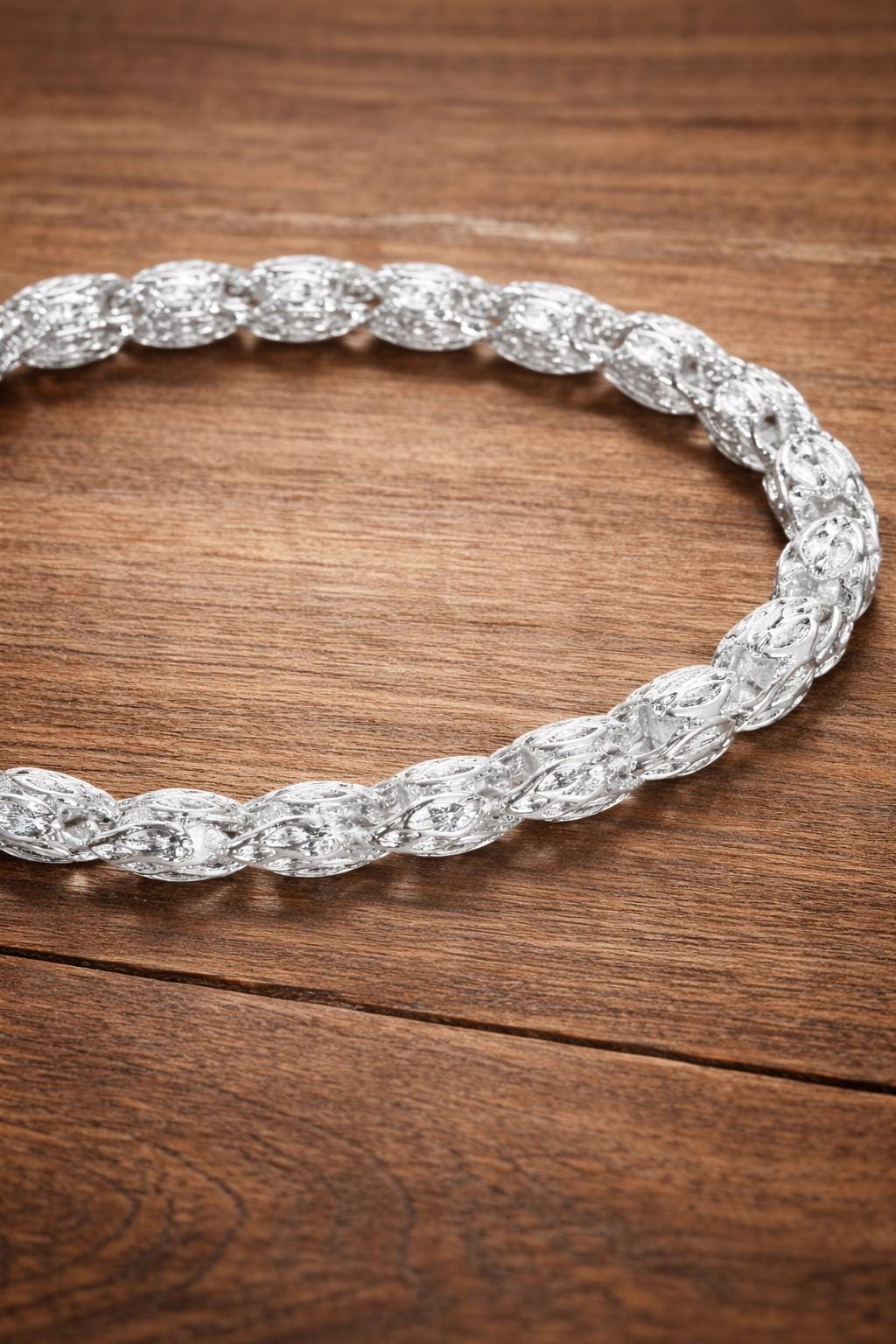 Vintage Boho Sterling Silver Chain Bracelet, Minimalist Everyday Jewelry