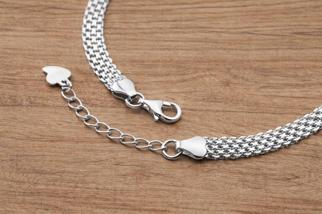 925 Sterling Silver Wide Chain Bracelet, Minimalist Elegant Jewelry, Unisex Everyday Wear