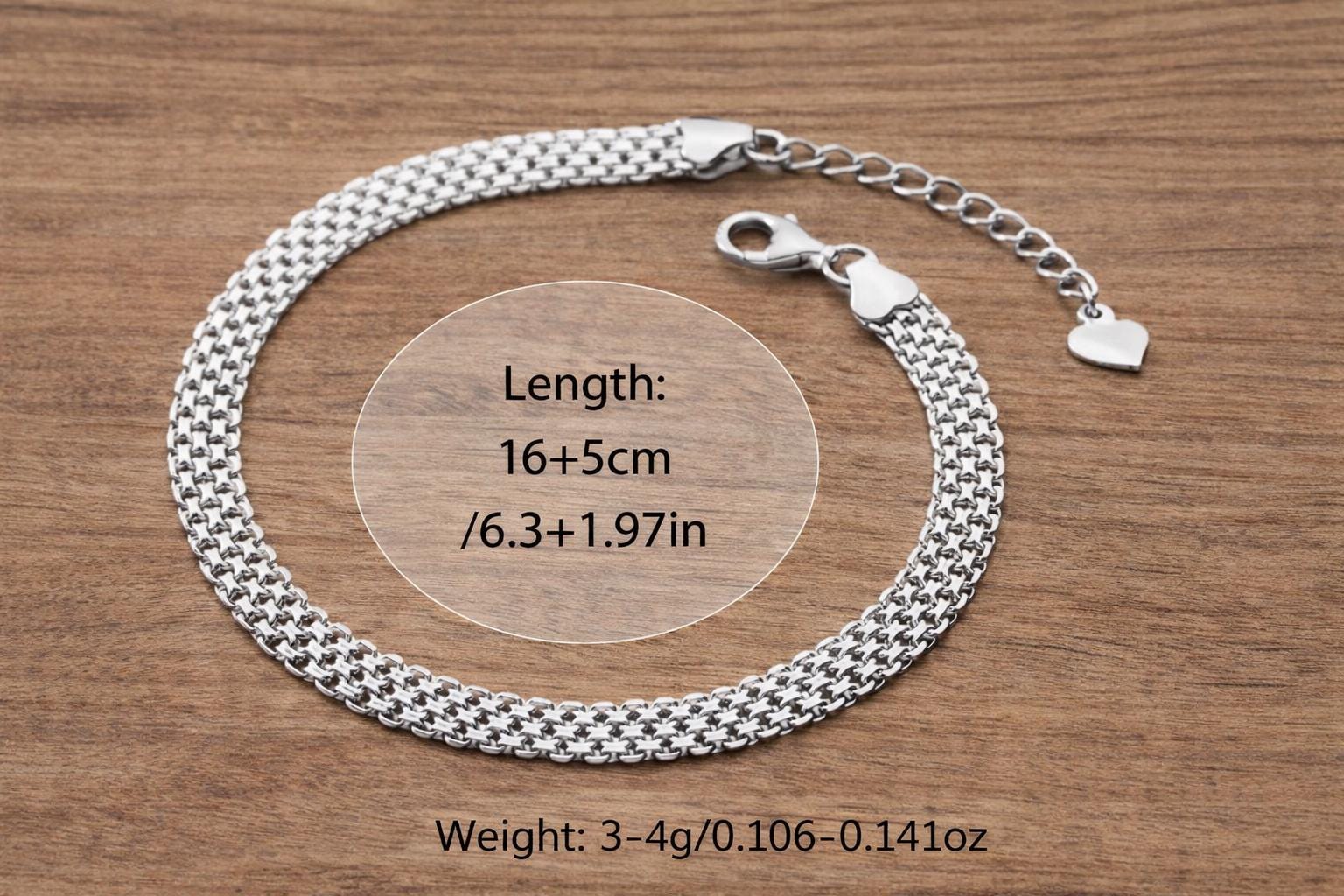 925 Sterling Silver Wide Chain Bracelet, Minimalist Elegant Jewelry, Unisex Everyday Wear