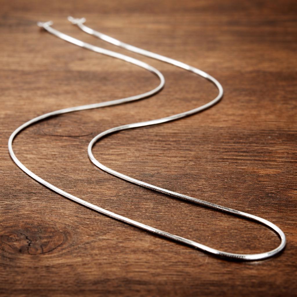 925 Sterling Silver Plated Shiny Chain Necklace, Minimalist Couple Choker