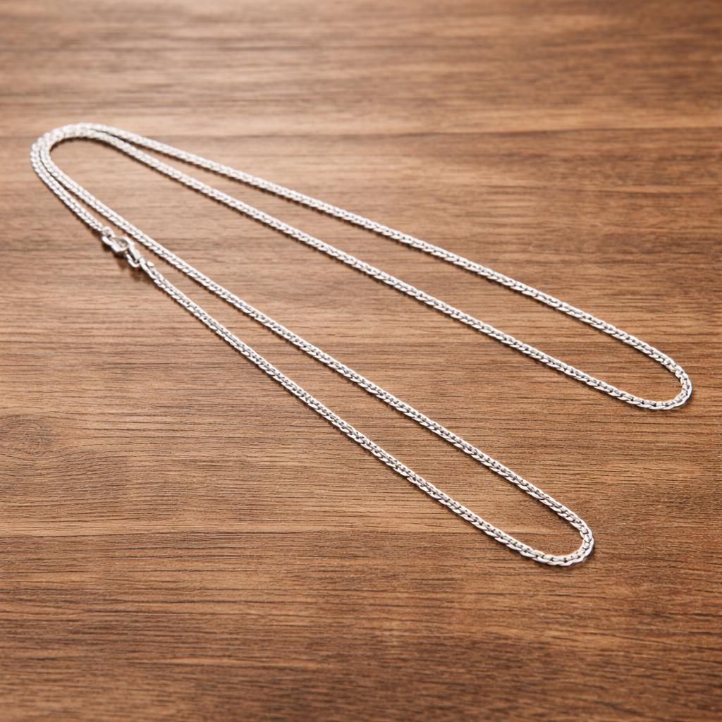 8MM Sterling Silver Plated Geometry Chain Necklace, Unisex Minimalist Jewelry