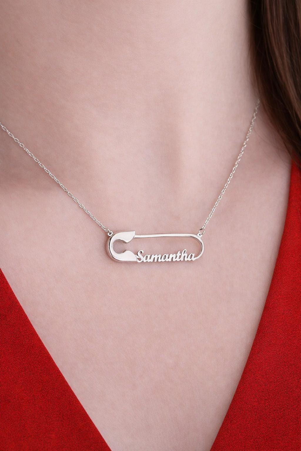 Custom Name Necklace 1-2 Names Paperclip Chain Gold Silver Stainless Steel Personalized Couple Gift
