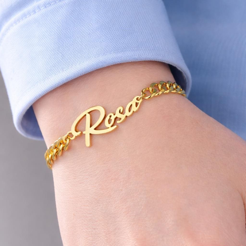 Custom Name Bracelet Stainless Steel Personalized Adjustable Chain Jewelry