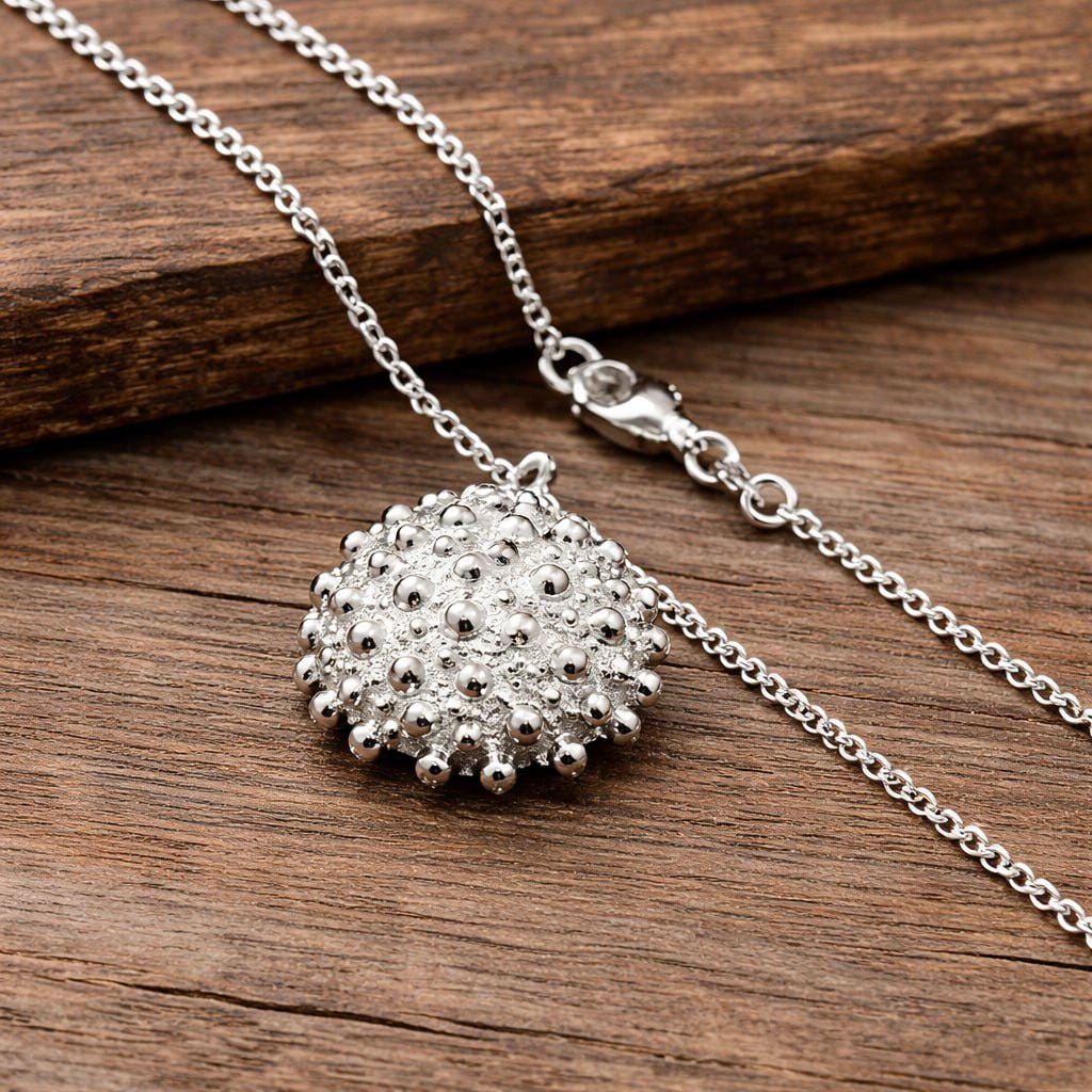 Sterling Silver Plated Coral Pendant Necklace, Ocean Inspired Elegant Jewelry (16-30 Inch Chain)