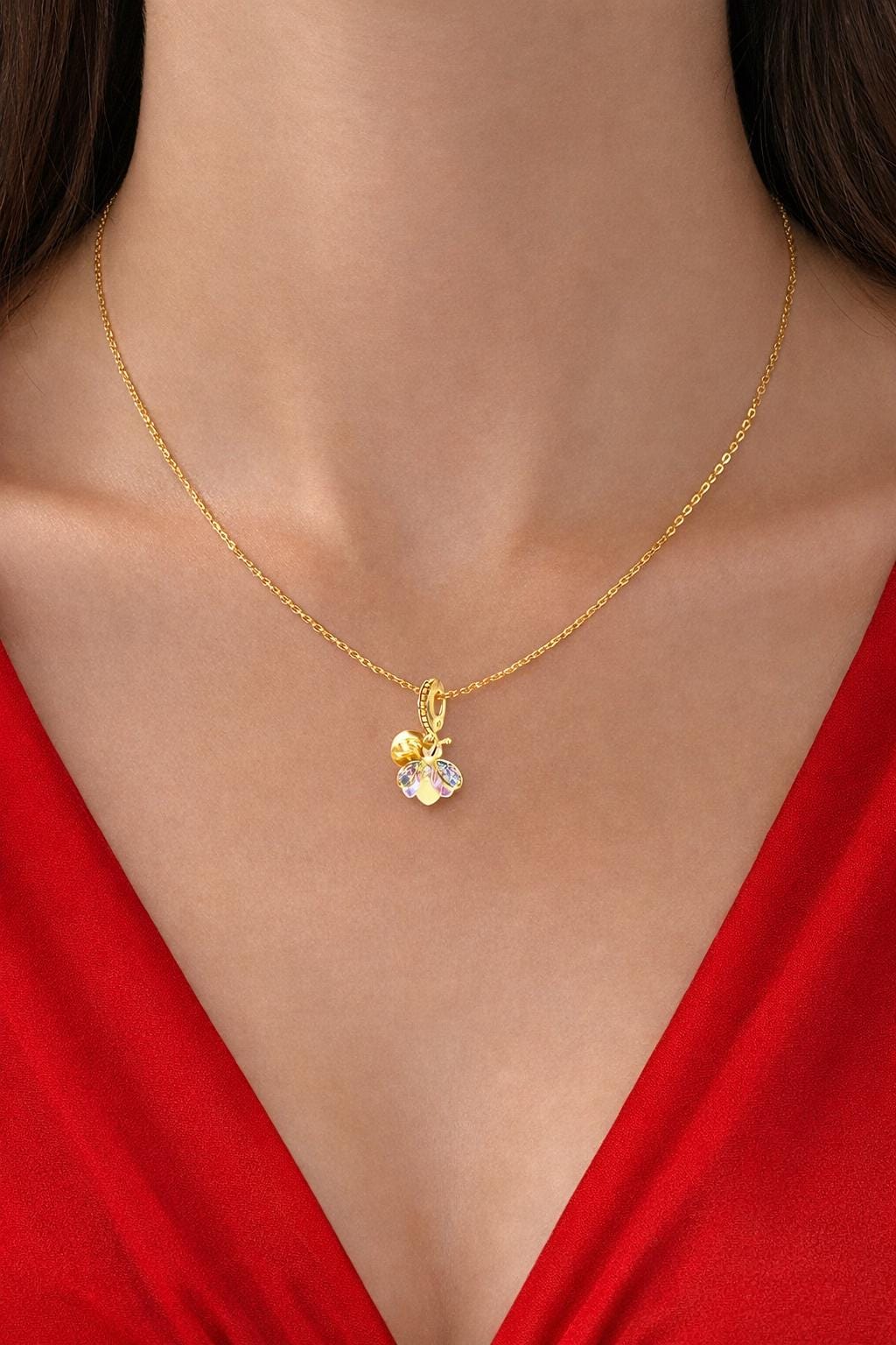 Sterling Silver Zirconia Bead Necklace, Sparkling Solitaire Pendant Jewelry for Women