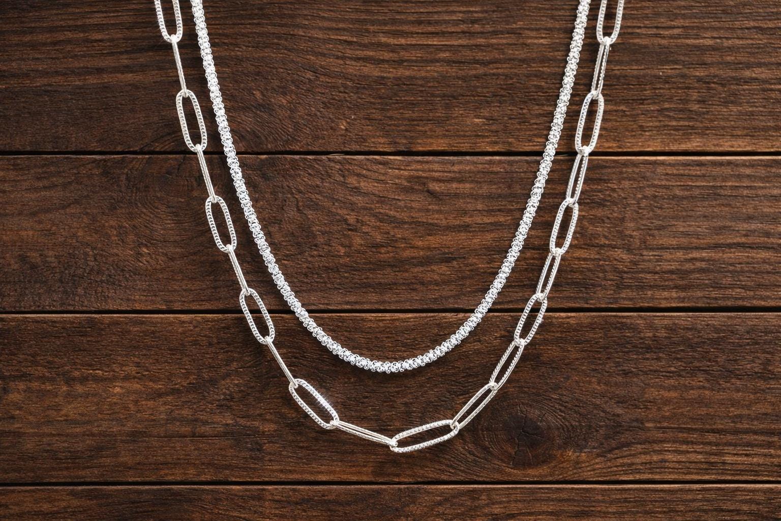 925 Sterling Silver Brushed Heart Necklace, Minimalist Clavicle Chain Jewelry