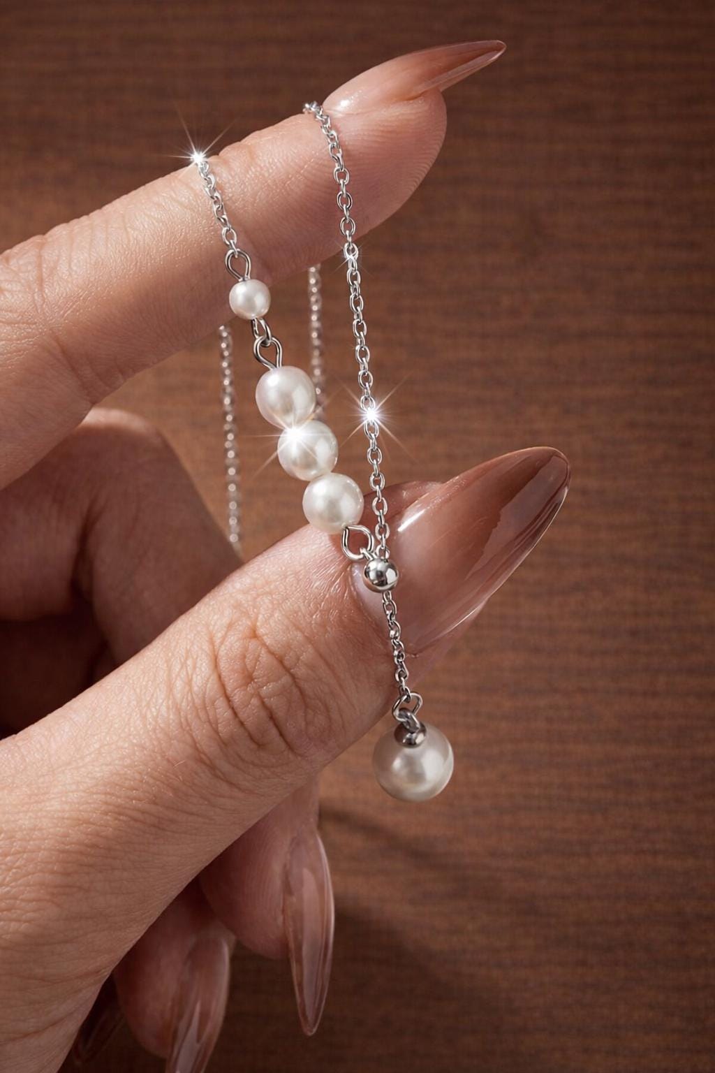Artistic Pearl Necklace, Elegant Minimalist Jewelry, Timeless Design
