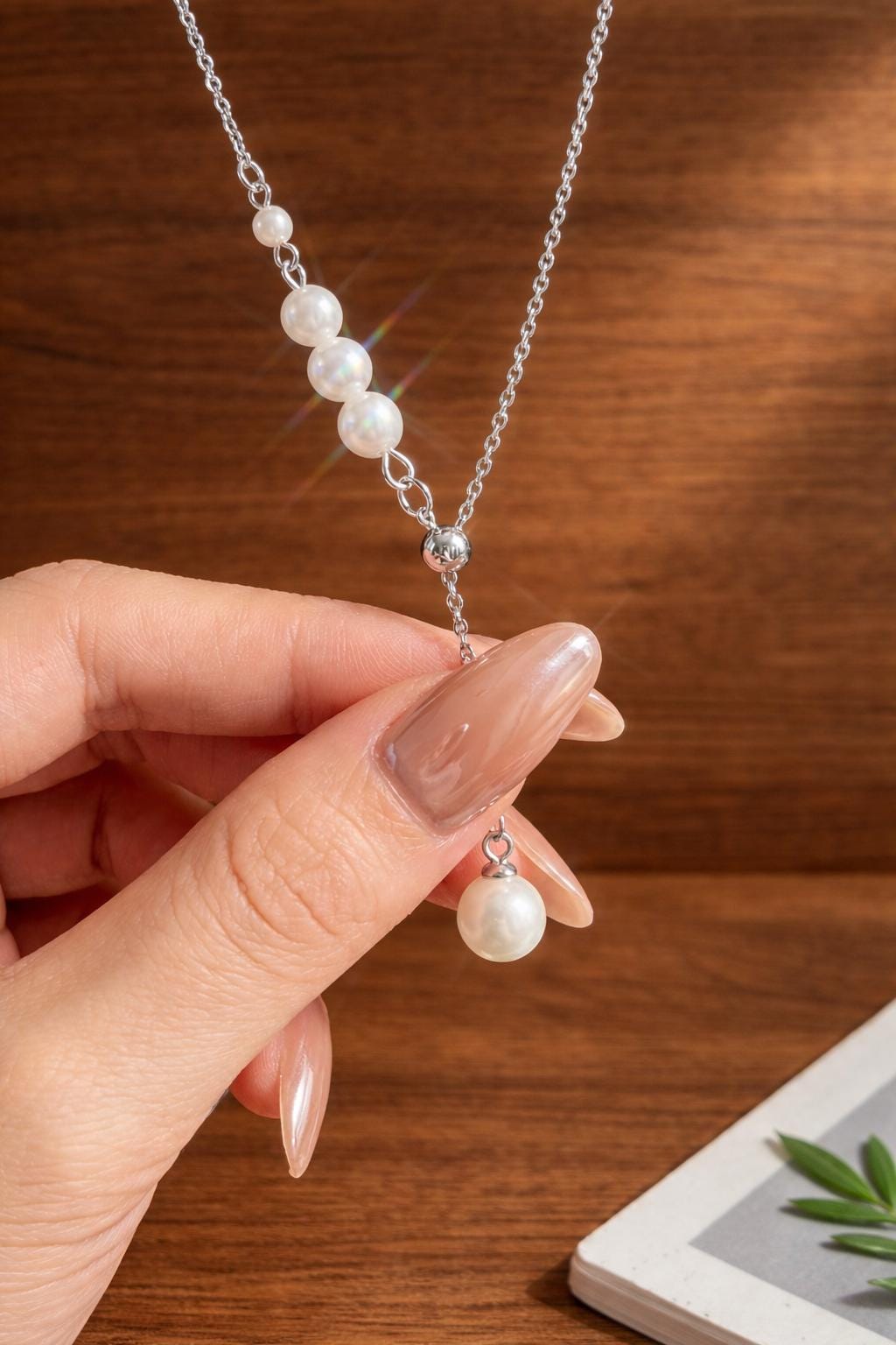Artistic Pearl Necklace, Elegant Minimalist Jewelry, Timeless Design