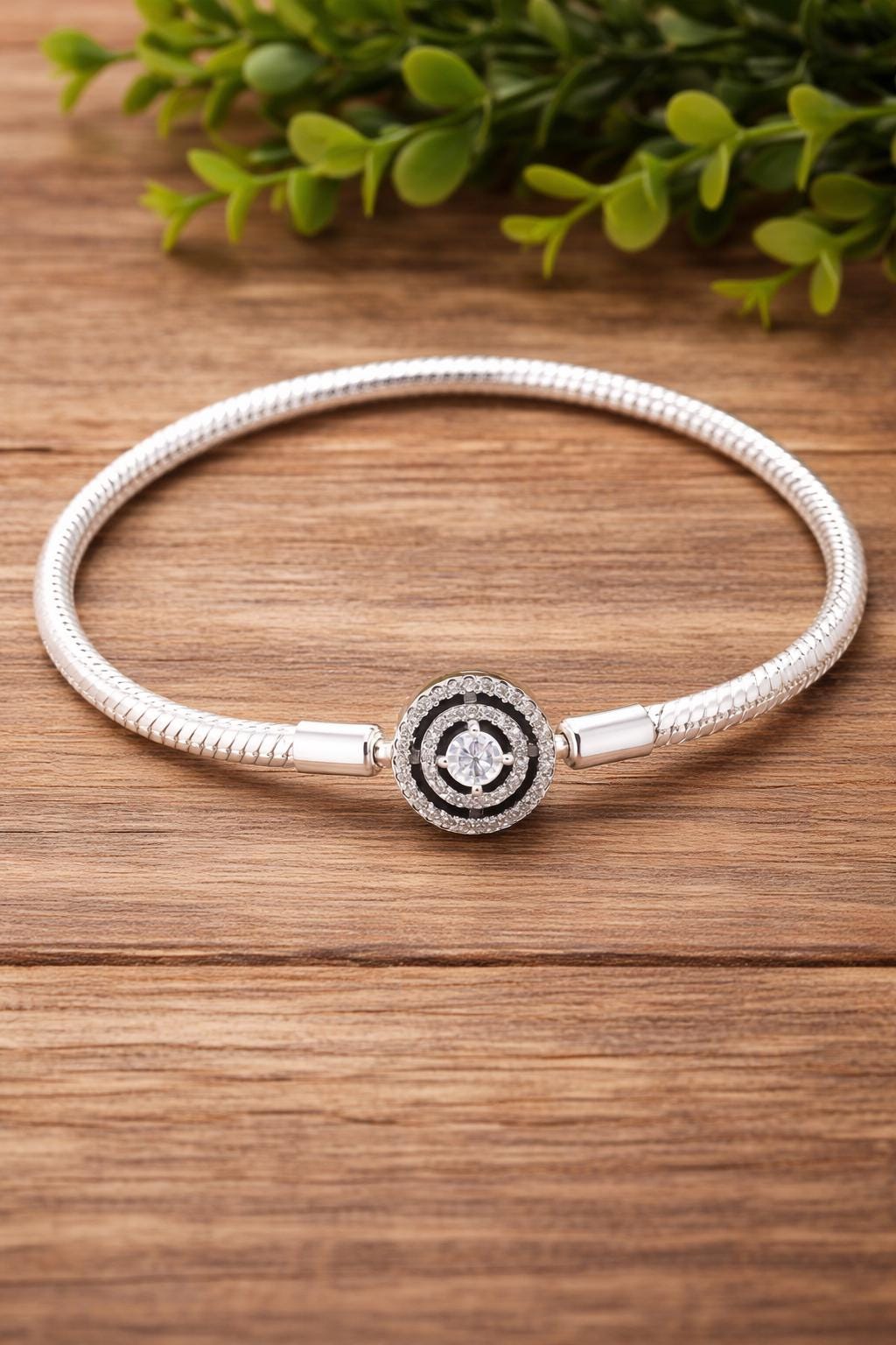 Sterling Silver Snake Chain Bracelet with Star Zirconia Charm, Minimalist Jewelry