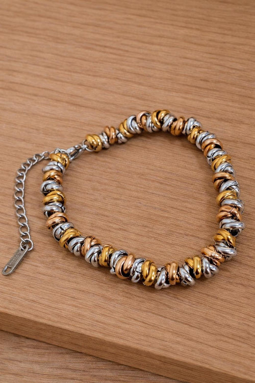 18K Gold Plated Stainless Steel Vintage Twist Chain Bracelet, Braided Jewelry