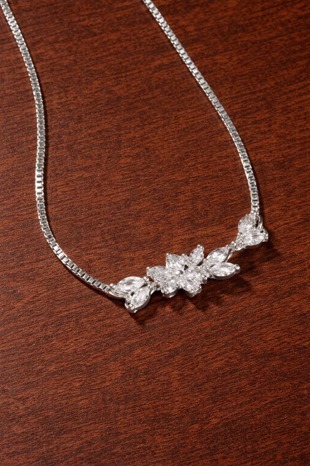Adjustable Copper Zirconia Flower Bracelet, Elegant Floral Daily Jewelry
