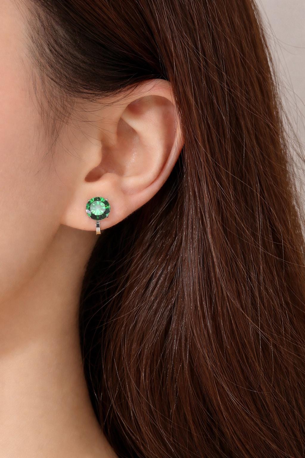 Cube CZ Earrings Set, Clip-On Stud, Minimalist Geometric Cubic Zirconia
