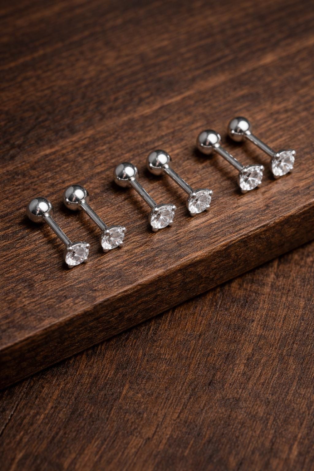 3 Pairs Stainless Steel Ball Stud Earrings, 18K Gold Plated Minimalist Jewelry