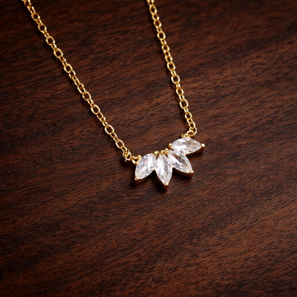 White CZ Bridal Necklace, Dainty Minimalist Choker, Elegant Wedding Jewelry