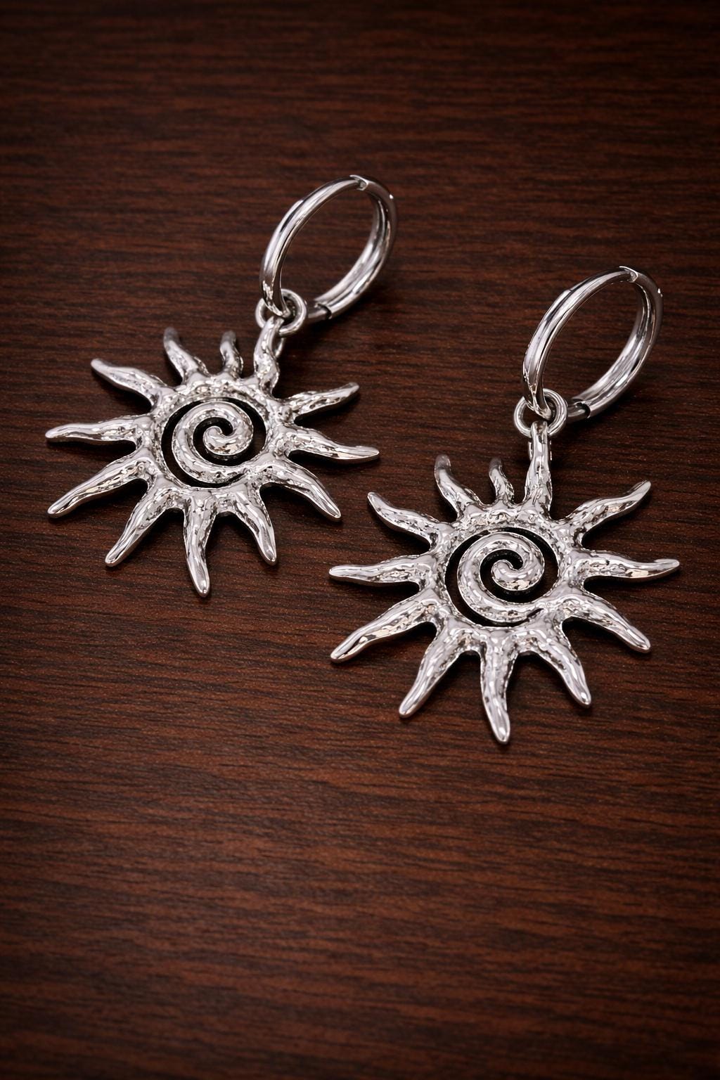 Sunshine Dangle Earrings, Stainless Steel Sun Earrings, Gold Minimalist Pendant Jewelry, Gift for Women
