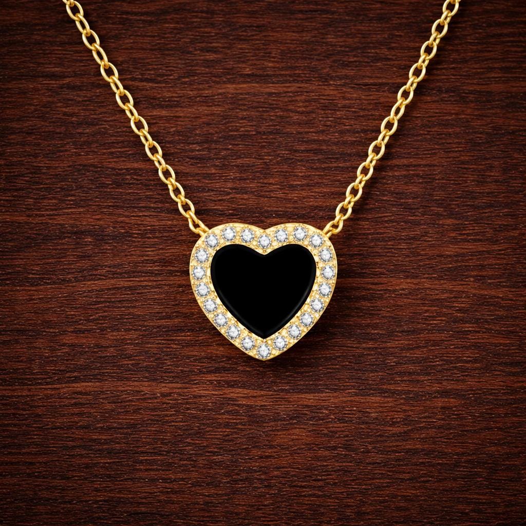 925 Sterling Silver Heart Necklace, Dainty Romantic Gemstone Pendant, Minimalist Love Jewelry