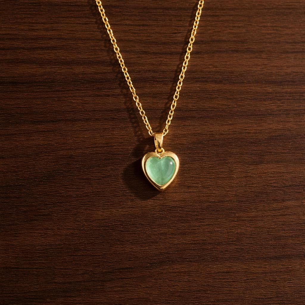 Colorful Heart Pendant Necklace, Stainless Steel Chain, Romantic Love Jewelry