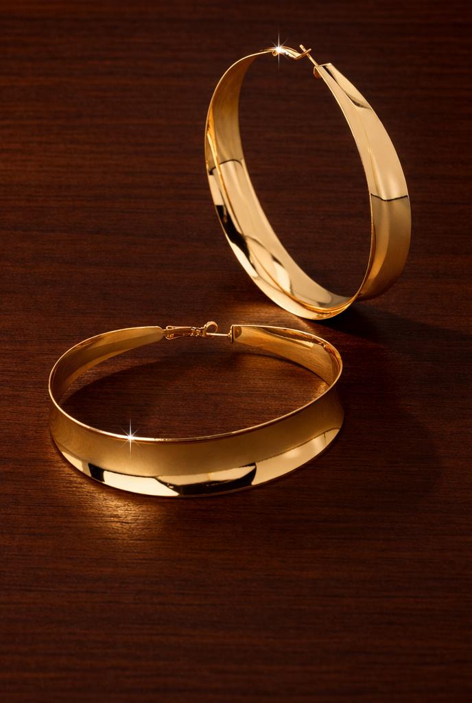 Big Gold Hoop Earrings, Oversized Statement Earrings, Chunky Metallic Hoops, Trendy European Style Jewelry