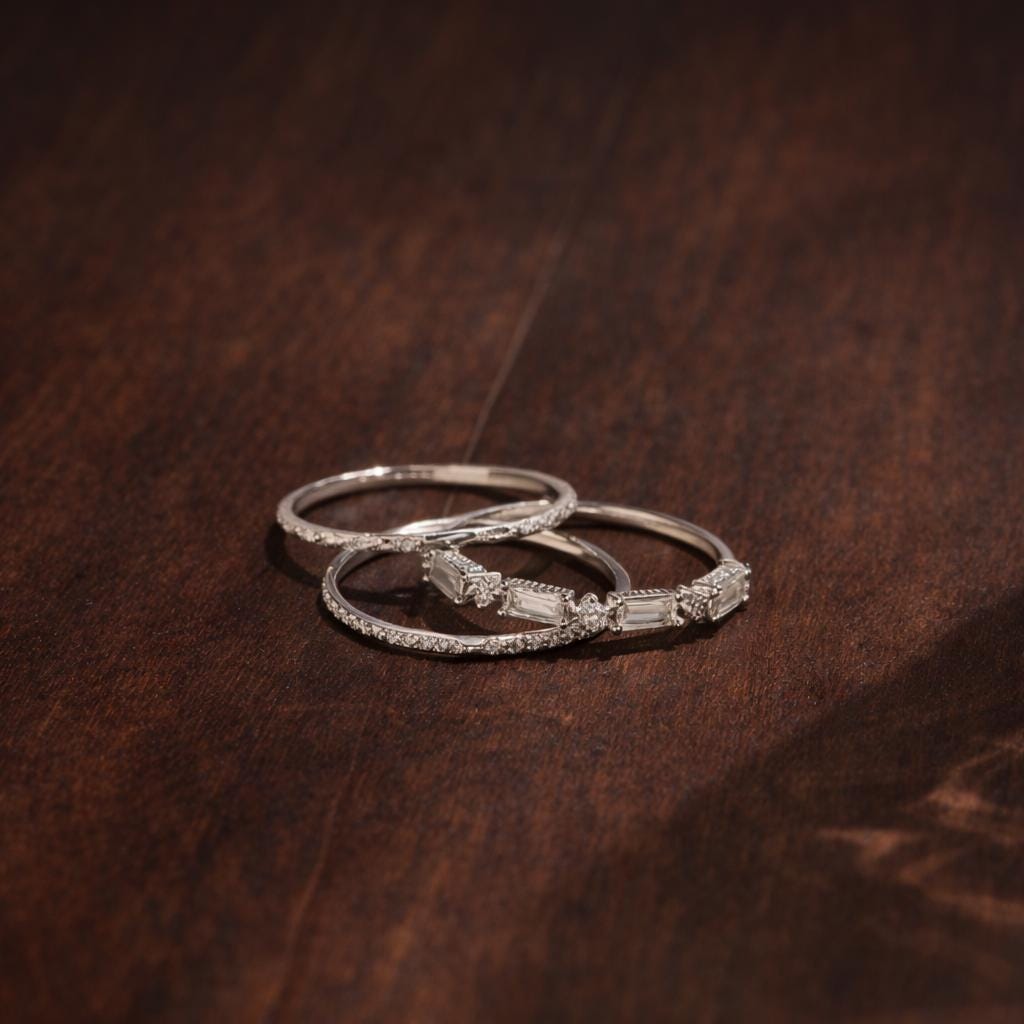 3pcs Stackable Stainless Steel Ring Set: Minimalist, Tarnish-Resistant, Gold/Silver Finish
