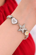 Y2K Asymmetrical Tassel Bracelet – Tiger Eye Heart Star Moon Charm Bracelet for Women