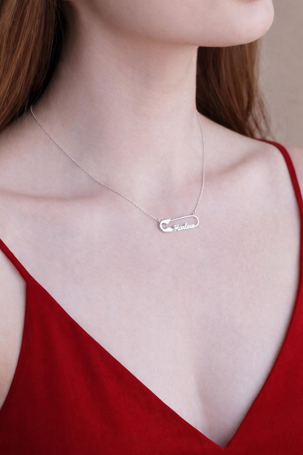 Custom Name Necklace 1-2 Names Paperclip Chain Gold Silver Stainless Steel Personalized Couple Gift