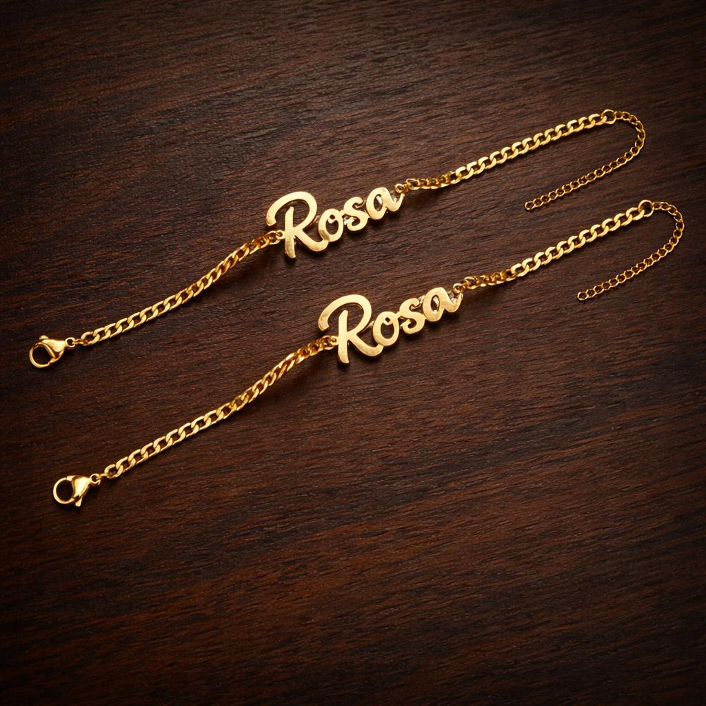 Custom Name Bracelet Stainless Steel Personalized Adjustable Chain Jewelry