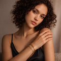Adjustable Gold Plated Copper Heart Bracelet, Minimalist Dainty Romantic Jewelry