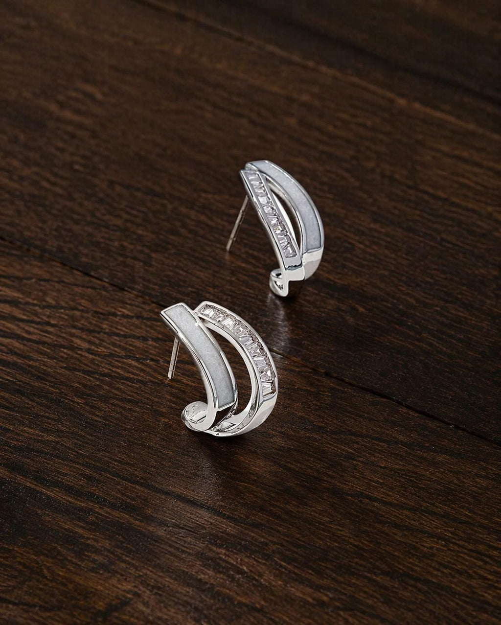 Andkiss CZ Hoop Earrings, Sparkling Huggie Hoops, Minimalist Spring Jewelry
