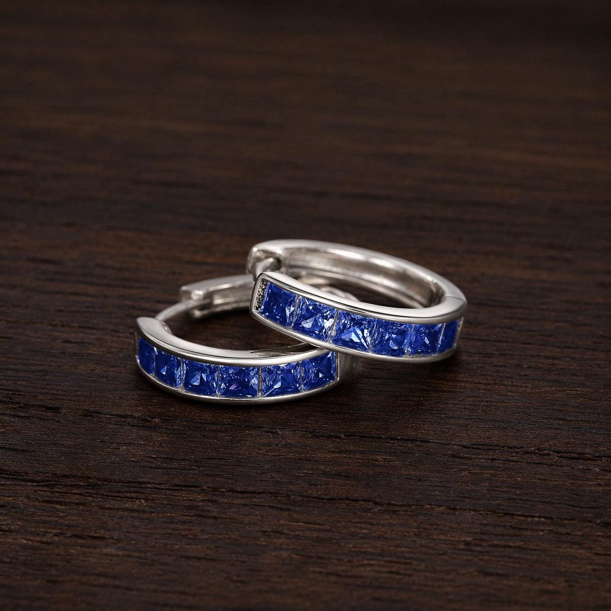 Cubic Zirconia Hoop Earrings, Elegant Sparkle Jewelry, Anniversary Gift