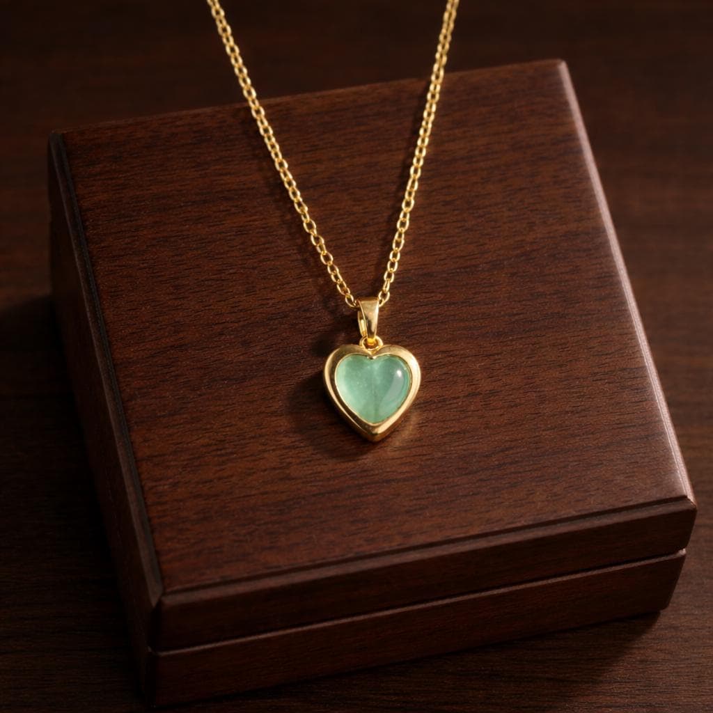 Colorful Heart Pendant Necklace, Stainless Steel Chain, Romantic Love Jewelry