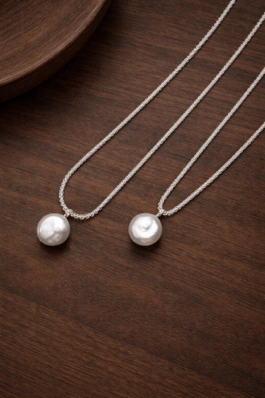 Baroque Pearl Necklace Titanium Steel Elegant Thin Chain Pendant for Women Minimalist Jewelry Gift