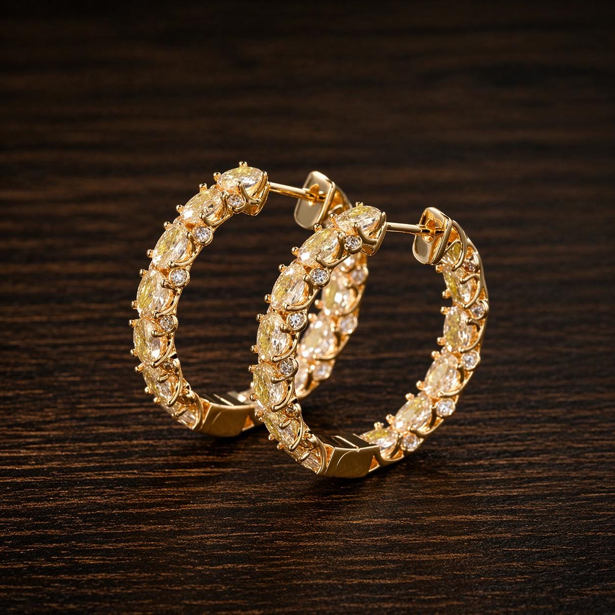 Cubic Zirconia Hoop Earrings, Elegant Wedding Bridal Jewelry, CZ Huggie Pair