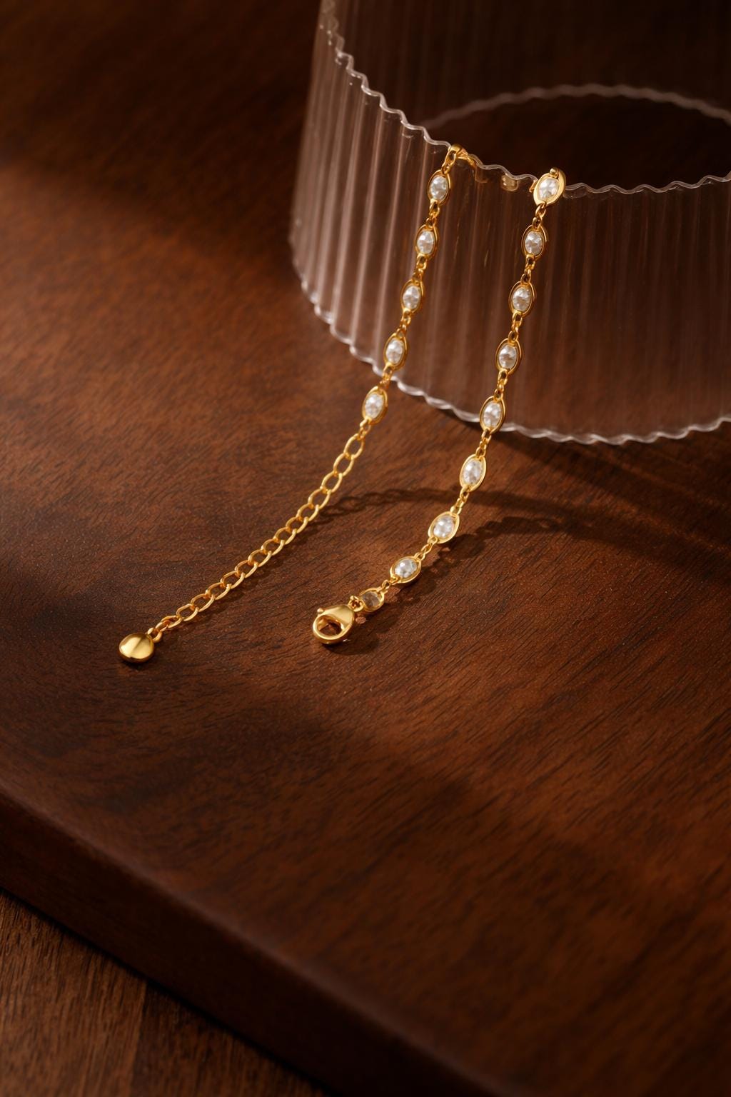 18K Gold Plated Irregular Pearl Chain Bracelet, Elegant Minimalist Jewelry