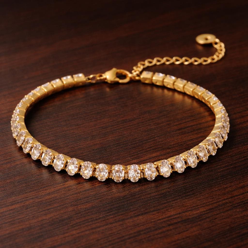 Titanium Steel Zirconia Heart Bracelet – Geometric Chain, Minimalist Elegant Jewelry