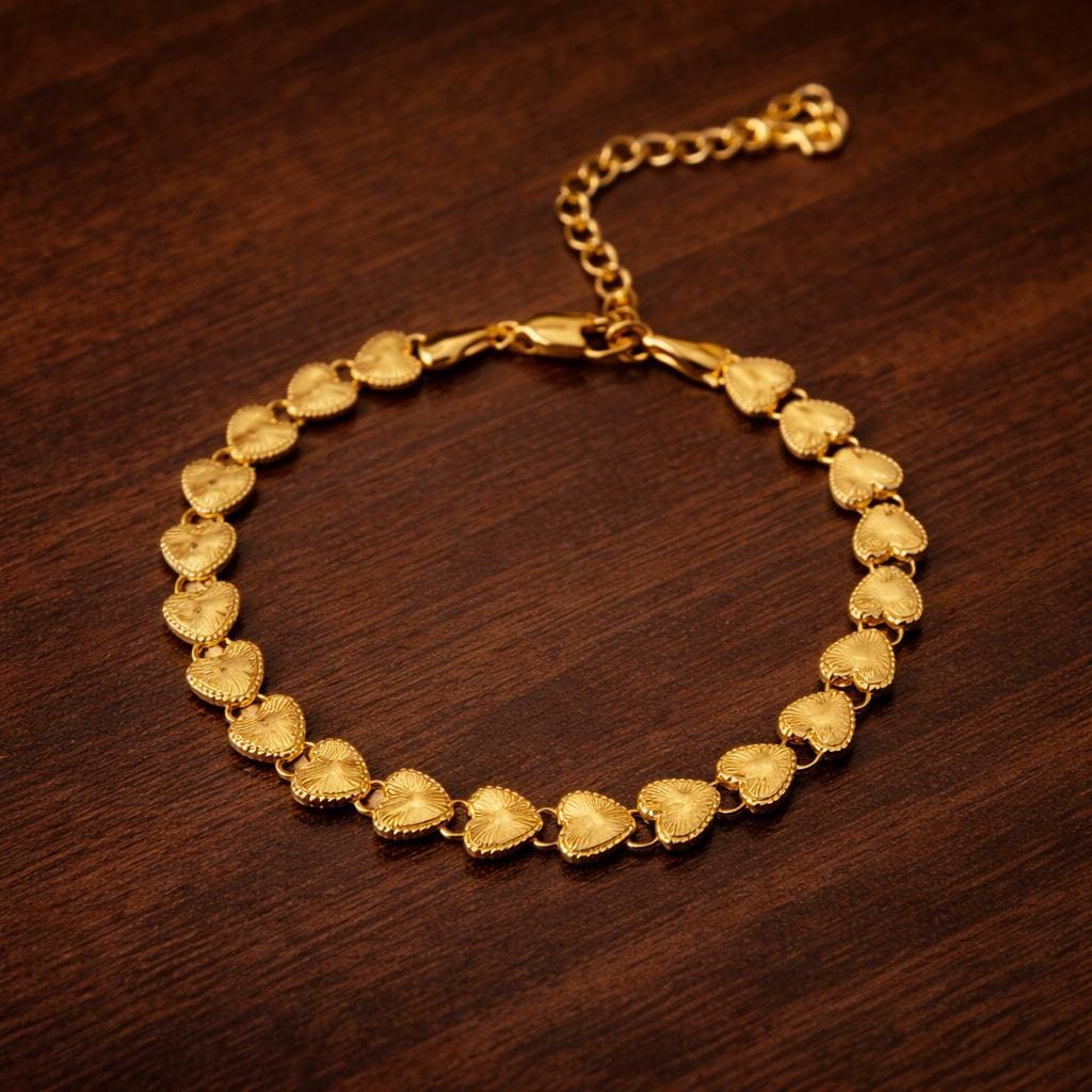 Adjustable Gold Plated Copper Heart Bracelet, Minimalist Dainty Romantic Jewelry