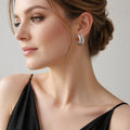 Andkiss CZ Hoop Earrings, Sparkling Huggie Hoops, Minimalist Spring Jewelry