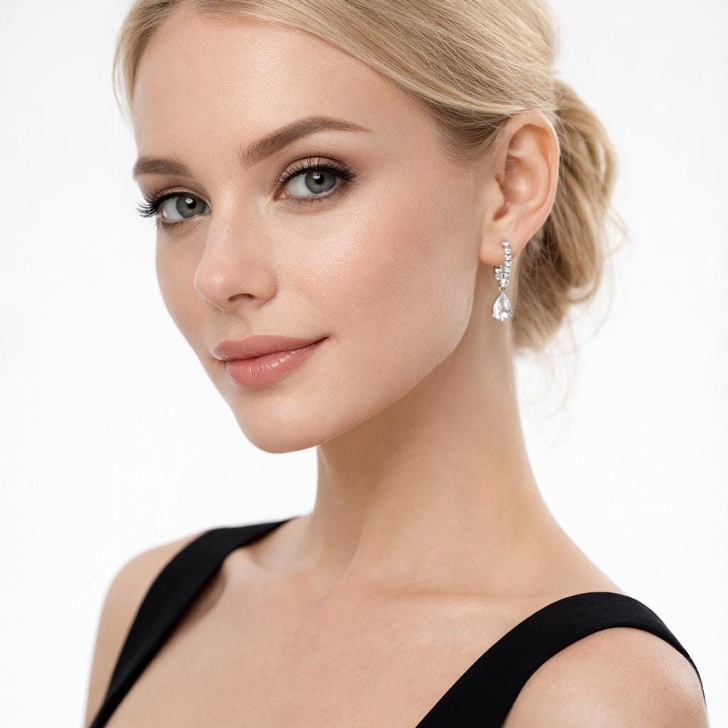 14K Gold Plated Teardrop Hoop Earrings with Zircon Stones – Minimalist Dangle Jewelry