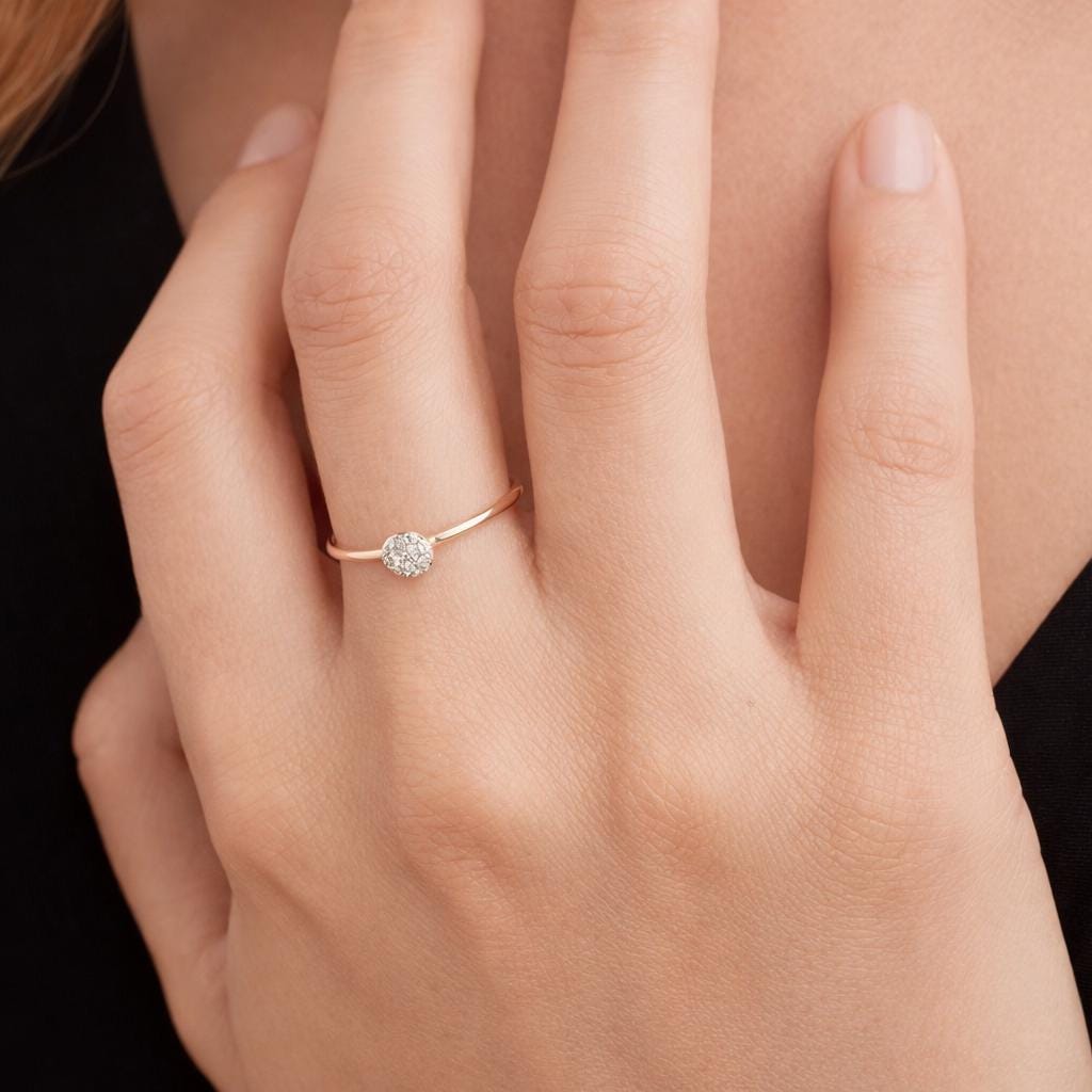 18K Gold Plated CZ Pave Ring, Stainless Steel Bridal Band, Elegant Cubic Zirconia